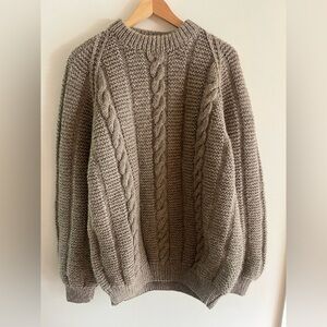 Hand Crafted Cable Knit Crewneck Sweater